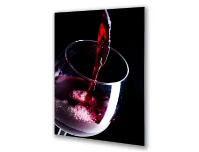 Slika na steklu nalivanje vina vinogradniški kozarec okrasna slika 60x90 cm