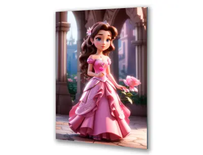 Slika na steklu princesa za otroke okrasna slika 60x90 cm