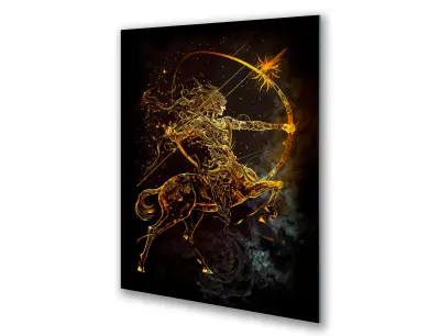 Slika na steklu zodiakalni znak strelec strelec okrasna slika 83x130 cm