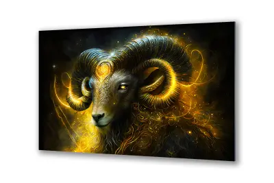 Slika na steklu zodiakalna znamenja ovna ovna okrasna slika 130x83 cm