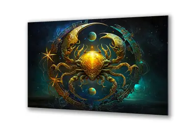 Slika na steklu zodiakalni znak rak rak okrasna slika 90x60 cm
