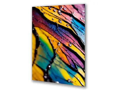 Slika na steklu barvne barve metuljevih kril okrasna slika 83x130 cm
