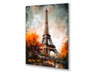 Slika na steklu slikanje pariškega eifflovega stolpa okrasna slika 83x130 cm