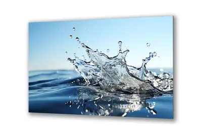 Slika na steklu vodne kapljice water taffy okrasna slika 130x83 cm