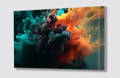 Slika na steklu barve obarvani pigment dima okrasna slika 130x83 cm