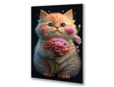 Slika na steklu ljubka otroška soba kitty okrasna slika 60x90 cm