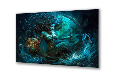 Slika na steklu zodiakalni znak vodnar okrasna slika 36x23 cm