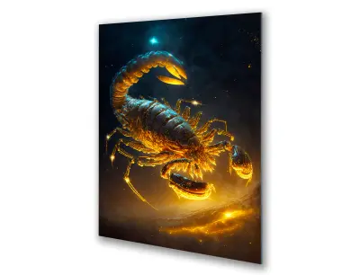 Slika na steklu zodiakalna znamenja škorpijon škorpijon okrasna slika 83x130 cm
