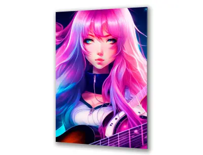 Slika na steklu anime girl manga girl okrasna slika 60x90 cm