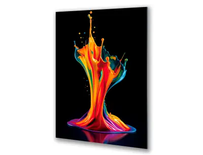 Slika na steklu barve na črnem ozadju okrasna slika 23x36 cm