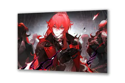 Slika na steklu warrior boy anime manga okrasna slika 130x83 cm