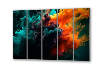 Slika na steklu barve obarvanega pigmenta dima okrasna slika 200x110 cm