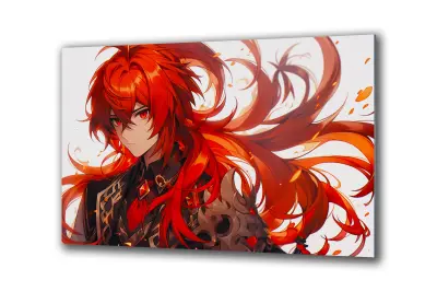 Slika na steklu lik dečka anime manga okrasna slika 36x23 cm