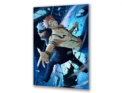 Slika na steklu anime borec boj manga okrasna slika 23x36 cm