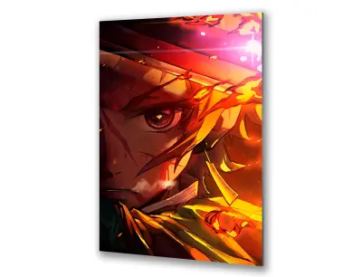 Slika na steklu anime face manga warrior okrasna slika 60x90 cm