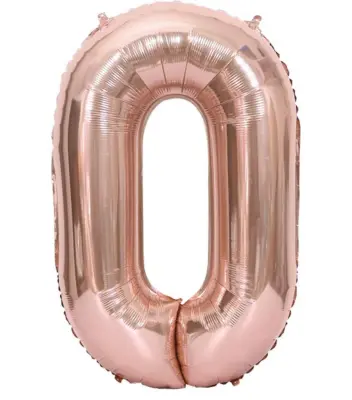 Balon s številkami 102 cm, številka 0 - Pink