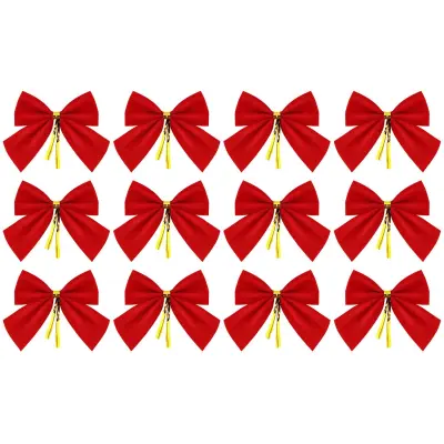 Božične mašnice Božična dekoracija rdeča 12 kosov