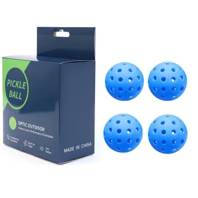 Paket 4 žogic s 40 luknjami za trening na prostem Blue