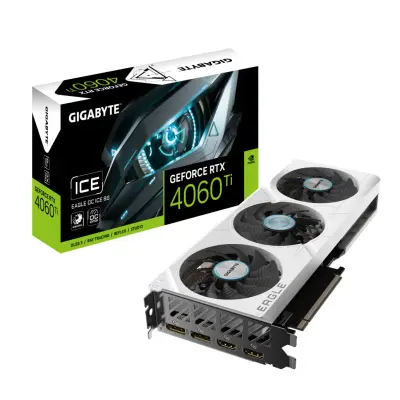Grafična kartica nVidia RTX4060Ti GigaByte Eagle OC Ice Bela - 8GB GDDR6 (GV-N406TEAGLEOC ICE-8GD)