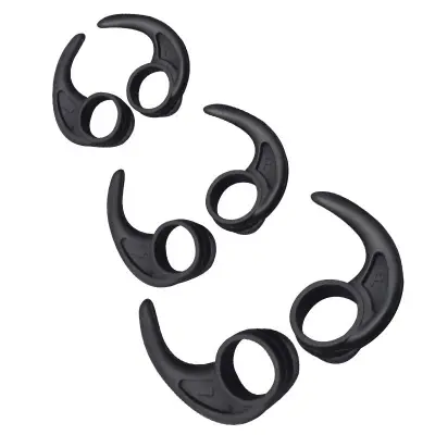 Silikonski ušesni kavlji 3 velikosti 3 pari Black