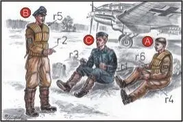 German Bomber Pilots (3 fig.) WW II