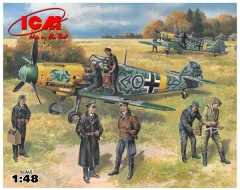 Bf 109F z nemškimi piloti in zemeljsko posadko