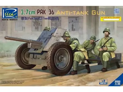 German 3.7cm Pak 36 Anti-Tank Gun w/Metal gun barrel