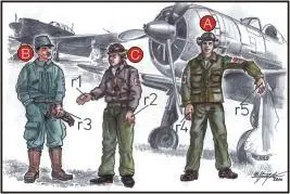 Japanese Army Pilots (2 fig.) and Mechanic