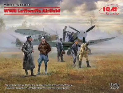 Letališče Luftwaffe iz druge svetovne vojne (Messerschmitt Bf 109 F-4, Hs 126 B-1, pilot, zemeljsko osebje)