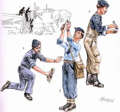 RAF mechanics for Wellington (3 fig.)