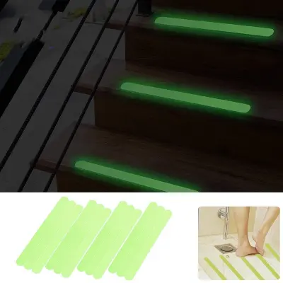 Svetleče protizdrsne nalepke za tuširanje 24 kosov White