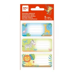 APLI Mini nalepke šolske-savana 81 x 36 mm za ročno pisanje, 9 kos