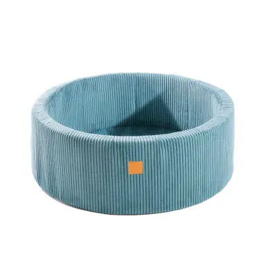MeowBaby® Okrogel bazen z žogicami Ball pool Aesthetic 90x30 cm, brez žogic, velvet, turkizna