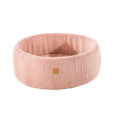 MeowBaby® Okrogel bazen z žogicami Ball pool Aesthetic 90x30 cm, brez žogic, velvet, roza