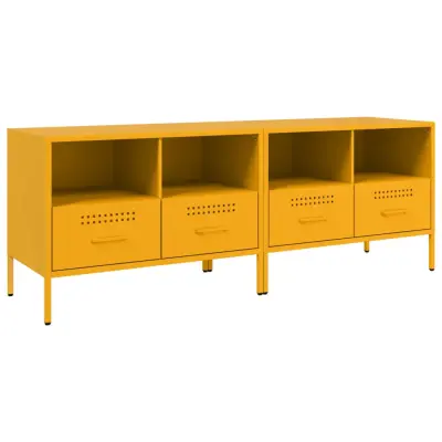 vidaXL TV omarica 2 kosa gorčično rumena 68x39x50,5 cm jeklo