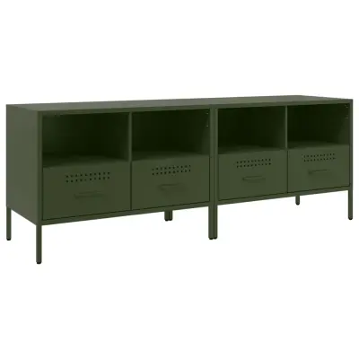 vidaXL TV omarica 2 kosa olivno zelena 68x39x50,5 cm jeklo