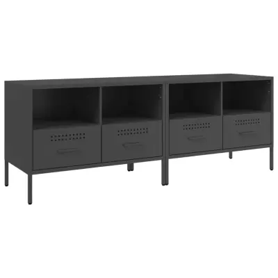 vidaXL TV omarica 2 kosa črna 68x39x50,5 cm jeklo