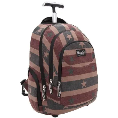 Torba šolska na kolesih trolley canvas star