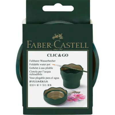 Lonček likovni za vodo faber-castell click&go črn