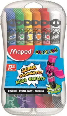 Barvice tempera maped 1/12 12ml pvc ohišje