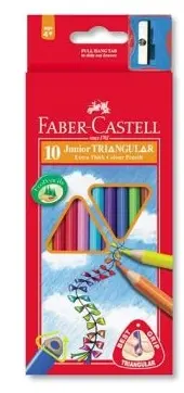 Faber-Castell, Trikotne jumbo barvice z ostrilnikom, 10 kosov