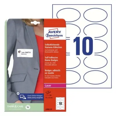 Etikete zweckform l4882-20 samolepilne priponke za ime ovalne