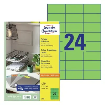Etikete zweckform 3450 70x37mm zelene