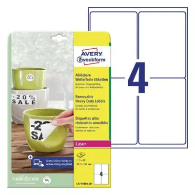 Etikete zweckform l4774rev 99,1x139 1/20 odstranljive