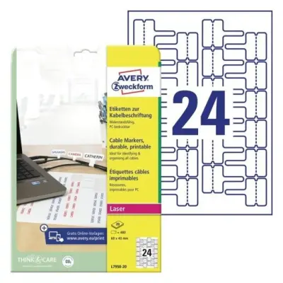 Etikete zweckform l7950 60x40mm 1/20
