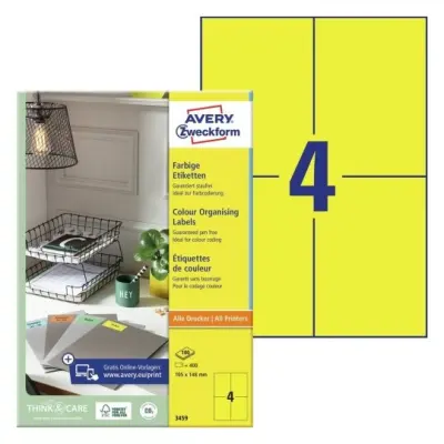 Etikete zweckform 3459 105x148 rumene 1/100