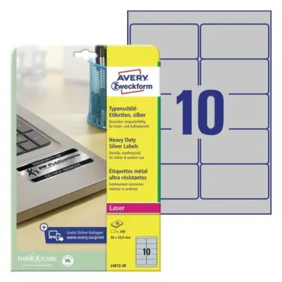Etikete zweckform l6012 96x50,8mm 1/20 srebrna