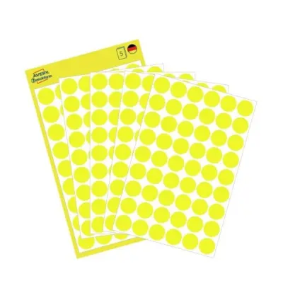 Etikete zweckform okrogle fi-12mm - 3144 rumene