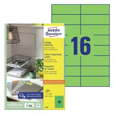 Etikete zweckform 3454 105x37mm zelene