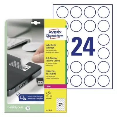 Etikete zweckform l6112 fi40mm zaščitne anti tamper 1/20